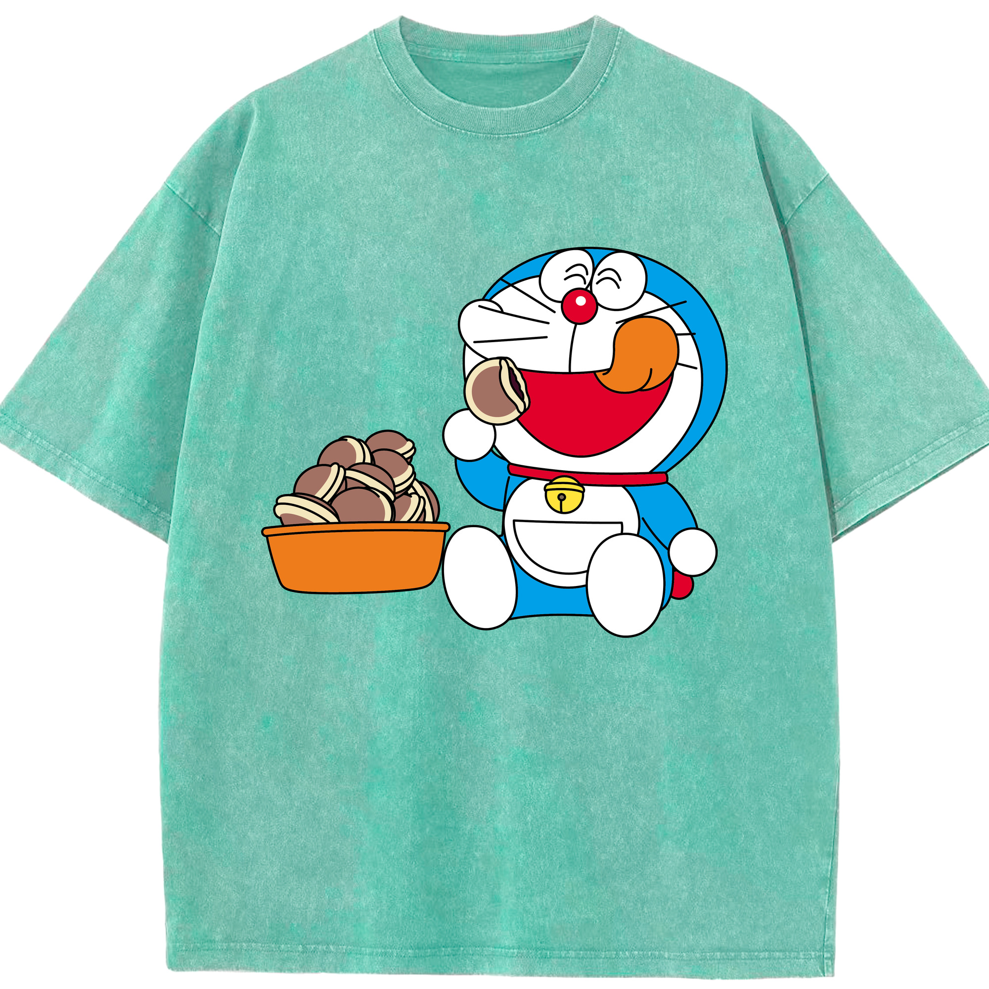 （画像用） ドラえもん Doraemon 綿100% ヴィンテージ風 半袖Tシャツ（フロントプリント）